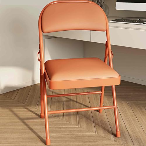 AWYYA Klappstühle mit Gepolsterten Sitzen aus Kunstleder, 2er-Pack, Ergonomisch, Belastbar 150 Kg, 13 Farben(Orange) von AWYYA