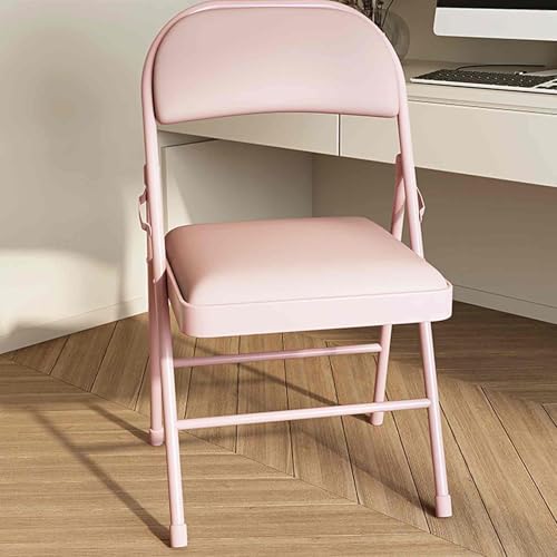 AWYYA Klappstühle mit Gepolsterten Sitzen aus Kunstleder, 2er-Pack, Ergonomisch, Belastbar 150 Kg, 13 Farben(Pink) von AWYYA