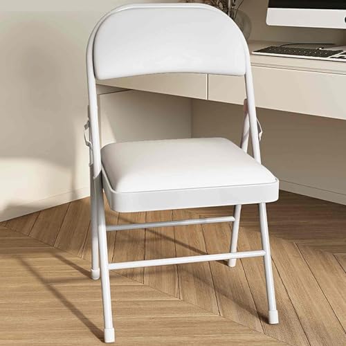 AWYYA Klappstühle mit Gepolsterten Sitzen aus Kunstleder, 2er-Pack, Ergonomisch, Belastbar 150 Kg, 13 Farben(White) von AWYYA