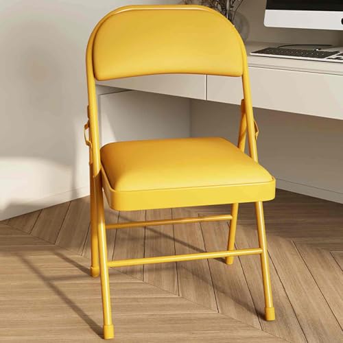 AWYYA Klappstühle mit Gepolsterten Sitzen aus Kunstleder, 2er-Pack, Ergonomisch, Belastbar 150 Kg, 13 Farben(Yellow) von AWYYA