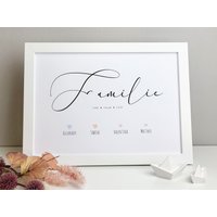 Personalisiertes Poster Zum Einzug Oder Umzug - Motiv "Familie" Wanddekoration/Poster Im Din A4 Format von AWiHamburg
