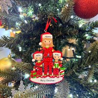 Personalisierte Alleinerziehende Mutter Mit 2 Kindern, Handgefertigte Weihnachtsbaumdekoration Für von AWishforChristmas