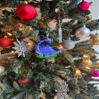 Personalisierte Dinosaurier-Verzierung, Handgemachte Dinosaurier-Brachiosaurus-Verzierung, Kundengebundene Erste Weihnachtsbaumdekoration Des Babys von AWishforChristmas