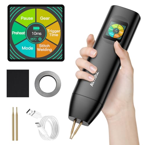 Punktschweißgerät,AWithZ Upgraded 0,1-0,3mm Akku-Punktschweißgerät H5 5000mAh 0,2mm reinem Nickel, 99 Stufen, LCD-Display zum Selbermachen und Herstellen von Akkupacks von AWithZ