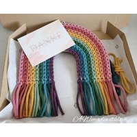 Gehäkelter Regenbogen Dekoration Fürs Kinderzimmer Holzregenbogen Boho-Look von AWmadewithlove