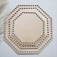 Holzboden Für Häkelkörbe Achteckig Boden Holzplatte Häkeln Tablett Baumwollkordel Aufbewahrungskorb Dekoration Weihnachtsgeschenk Holz Birke von AWmadewithlove