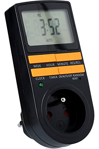 AX Digitale Zeitschaltuhr Steckdose - Zeitschaltuhr Digital für innen - Zeitschaltstecker, elektronische Zeitschaltuhr Programmierbar Wochenprogramm - Tageszeitschaltuhr 1 Minuten intervall - (7TM-1) von AX TECHNOLOGY
