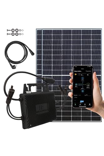AX Balkonkraftwerk 800W Komplett Steckdose, Balkonkraftwerk mit Speicher, leicht zu installieren - 2x 415W TW Solar PV Module, WR-AX 800 Wechselrichter, WLAN, Hochwertige Module, Smart Live APP von AX