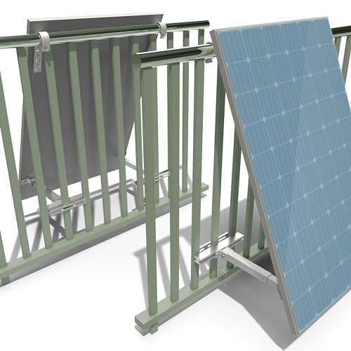 Balkonkhalterung Aluminium für PV Module – Neigungswinkel von 0° oder 10°-30° einstellbar – Vormontiert - Maximiere deine Energieeffizienz mit unserer effektiven Solarpanel Halterung von AX