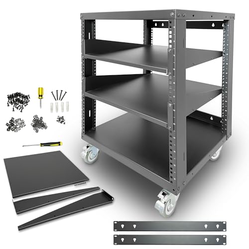 AxcessAbles RK12U-2T Offener Rahmen 12U Rack mit 2 x 2U Tabletts von AXA AXCESSABLES