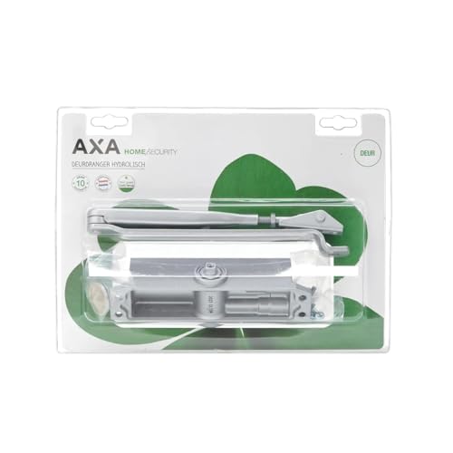 AXA Automatischer Türschließer mit Feststellfunktion - Türfeder - Türschließer Innentür für nach innen drehende Türen - Türschließer Haustür - Grau von AXA