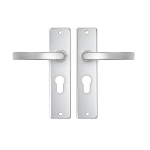 AXA Türbeschläge set Edge Basic Blok - Türklinken Innentüren mit Langschild - Mit Zylinderloch - Aluminium - PC55 von AXA