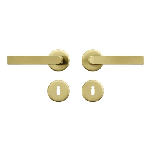 AXA Türbeschläge set Klik Blok - Türklinken Innentüren mit Roset Klik Blokten - Mit Schlüsselloch - Gold von AXA