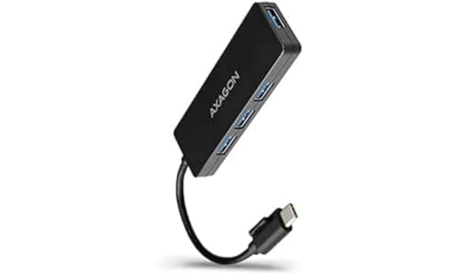 AXAGON ECO HUE-G1C SUPERSPEED USB-C Slim HUB. Kleiner USB 3.2 Gen 1-Hub mit Vier Anschlüssen für Ultrabooks. Kabeltyp-C 14cm von AXAGON ECO