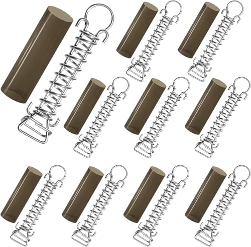 Schwimmbadabdeckung Edelstahlfeder mit Stopper D-Ring und schützender Vinyl-Federabdeckung - für Sicherheits-Poolabdeckungen (10) von AXE POOL COLLECTION