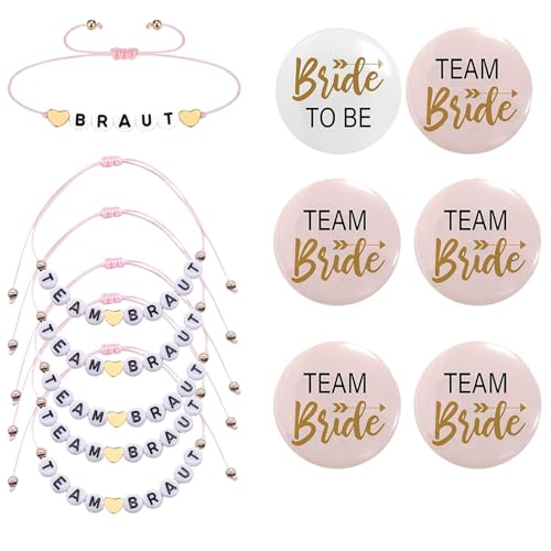 12 Stück JGA accessoires Frauen, Verstellbaren JGA Armbänder Set mit JGA Armbänder Frauen JGA Braut Button, Button Team Braut Deko für Junggesellenabschied Hochzeit Accessoire 12 Stück JGA accessoires Frauen, Verstellbaren JGA Armbänder Set mit JGA Armbänder Frauen JGA Braut Button, Button Team Braut Deko für Junggesellenabschied Hochzeit Accessoire von AXERHK
