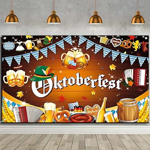 Oktoberfest Deko Set, Bayrische Deko Oktoberfest Deko Banner 180 * 110 Cm, Deko Oktoberfest Party Set für Oktoberfest Bayern Bier Festival Bar Garten Party Deko Oktoberfest Deko Set, Bayrische Deko Oktoberfest Deko Banner 180 * 110 Cm, Deko Oktoberfest Party Set für Oktoberfest Bayern Bier Festival Bar Garten Party Deko von AXERHK