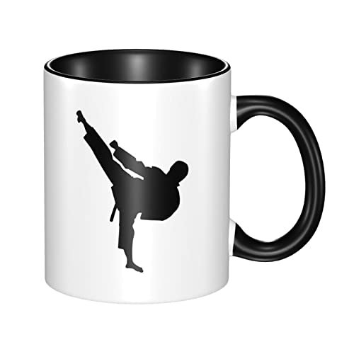 AXETVSOK Farbige Innenwandbecher, Taekwondo Kampfsportbecher, breite Tee-, Kaffee- und heiße Schokolade-Tassen – 330 ml von AXETVSOK