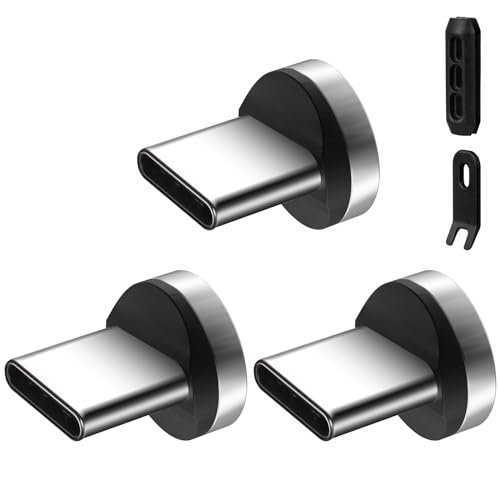 AXFEE 1 Pin Typ C Schnelllade Magnet Adapter [3 Stück], Magnetisches Stecker, Ersatzstecker Phone Staubschutz Verbinder für Megnetisches USB Ladekabel von AXFEE