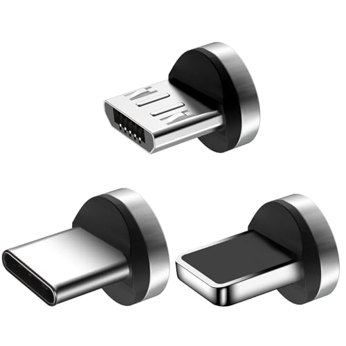AXFEE 7 Pin Magnet USB Adapter [3 Stück], Magnetisches Stecker, Ersatzstecker Phone Staubschutz Verbinder für Megnetisches USB Ladekabel(für Typ C/Micro USB/i-Products) von AXFEE