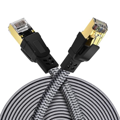 AXFEE Lan Kabel 2m, Lan Kabel Netzwerkkabel Cat 8, 40Gbps/2000MHz Hochgeschwindigkeits Schirmung Netzwerkkabel, Rj45 S/FTP Geschirmtes Internet Patchkabel, für PS5/Xbox/Laptop/Router/Gaming/Modem von AXFEE