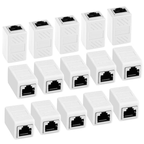 AXFEE RJ45 Kupplung Cat7, 15 Stück CAT6 Kupplung Verbinder, Kabel Verlängerung, LAN Verbinder Netzwerkkabel, Ethernet Kabel Patchkabel für Cat 7 Cat6 Cat5 Cat5e, Weiß von AXFEE