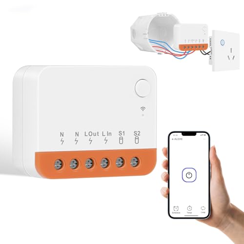AXFEE Smart Schalter, 100-240V 2 Way Smart Switch, Smart Lichtschalter, Hub Neutralleitung Erforderlich, Kompatibel mit SmartThing App, Smarter Lichtschalter für Alexa, Google Home von AXFEE