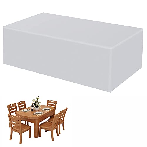 AXFZZRS Abdeckhaube Gartenmöbel Rechteckig, Abdeckhaube Terrassenmöbel, Wasserdicht, Winddicht, Staubdicht, UV-Beständiges, 420D Oxford Gewebe Schutzhülle - Grau 280 x 130 x 80cm von AXFZZRS