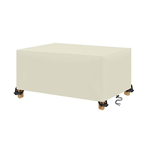 AXFZZRS Abdeckhaube Gartenmöbel Rechteckig,Abdeckhaube Terrassenmöbel,Wasserdicht Abdeckplane Gartenmöbel,Wasserdicht,Winddicht,UV-Beständiges,420D Oxford Gewebe Schutzhülle(60x60x60cm,Cremeweiß) von AXFZZRS
