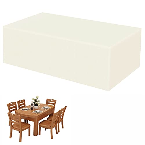 AXFZZRS Abdeckhaube Gartenmöbel Rechteckig, Abdeckhaube Terrassenmöbel, Wasserdicht, Winddicht, Staubdicht, UV-Beständiges, 420D Oxford Gewebe Schutzhülle - Beige 190 x 80 x 90cm von AXFZZRS