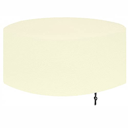 Abdeckhaube Gartenmöbel Runden, Abdeckhaube Terrassenmöbel, Wasserdicht, Winddicht, Staubdicht, UV-Beständiges, 420D Oxford Gewebe Schutzhülle - Beige (110x50cm) von AXFZZRS