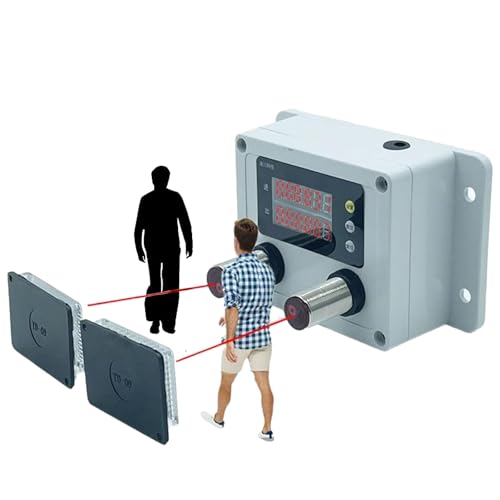 Induktiver Besucherzähler, bidirektionaler Digitalzähler mit Reset-Funktion, Zählwert 0–999999, Kundenzähler mit zweizeiligem Display, Reichweite 10 m, für Geschäfte von AXGCAA