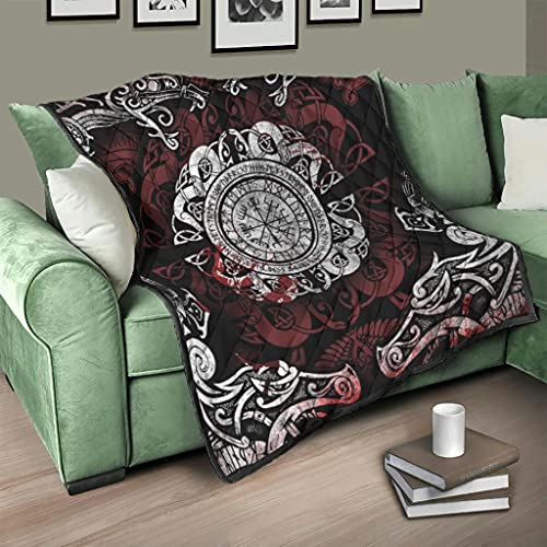 AXGM Quilt Decke Tagesdecke Wikinger Drache Tattoo Steppdecke Wohndecke Kuscheldecke Mikrofaser TV-Decke White 180x200cm von AXGM