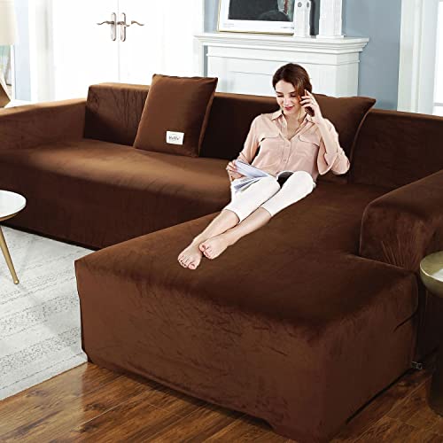 Couchbezug l form sofabezug ecksofa für Hunde und Haustiere,Stretch sofa überzug 3 sitzer L form überwurf für Wohnzimmer,Sofabezug L Form beige sofaüberwurf Sofaüberwurf mit 2 Kissenbezügen,2 p von AXHMZYD