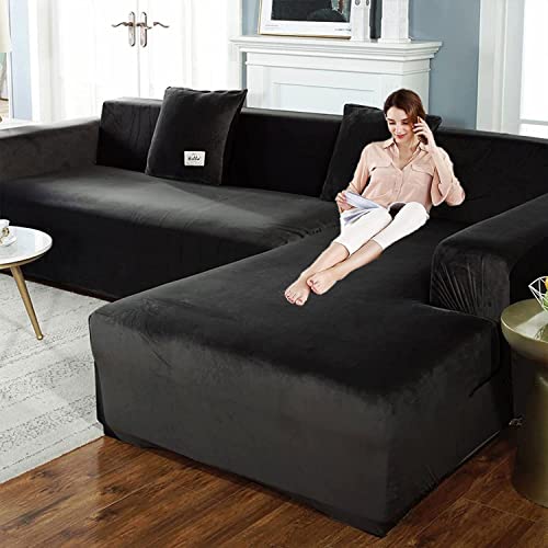 Couchbezug l form sofabezug ecksofa für Hunde und Haustiere,Stretch sofa überzug 3 sitzer L form überwurf für Wohnzimmer,Sofabezug L Form beige sofaüberwurf Sofaüberwurf mit 2 Kissenbezügen,2 p von AXHMZYD