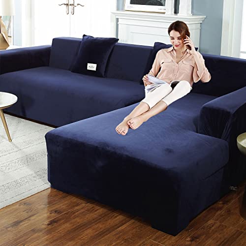 Couchbezug l form sofabezug ecksofa für Hunde und Haustiere,Stretch sofa überzug 3 sitzer L form überwurf für Wohnzimmer,Sofabezug L Form beige sofaüberwurf Sofaüberwurf mit 2 Kissenbezügen,2 p von AXHMZYD