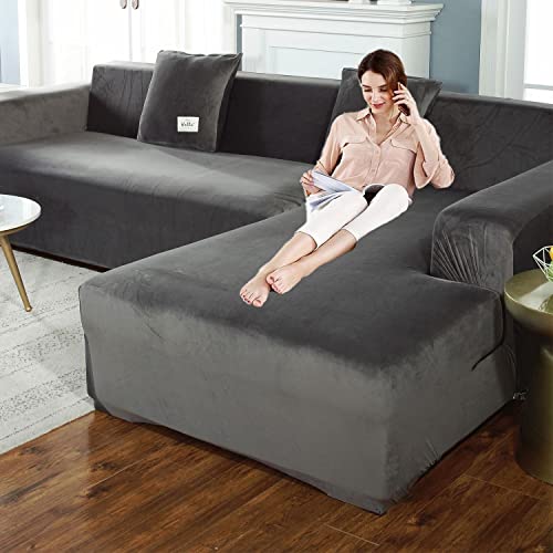 Couchbezug l form sofabezug ecksofa für Hunde und Haustiere,Stretch sofa überzug 3 sitzer L form überwurf für Wohnzimmer,Sofabezug L Form beige sofaüberwurf Sofaüberwurf mit 2 Kissenbezügen,2 p von AXHMZYD