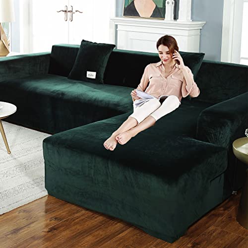 Couchbezug l form sofabezug ecksofa für Hunde und Haustiere,Stretch sofa überzug 3 sitzer L form überwurf für Wohnzimmer,Sofabezug L Form beige sofaüberwurf Sofaüberwurf mit 2 Kissenbezügen,2 p von AXHMZYD