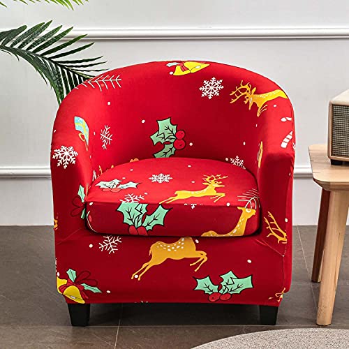 Weihnachten Sesselüberwürfe Sessel Schonbezüge 2 Stück Clubsessel Schonbezug für Wohnzimmer,Stilvolle Festliche Sesselbezug Couch Möbel Schutzbezug,Hochelastische Sofa Schonbezüge für Clubsess von AXHMZYD