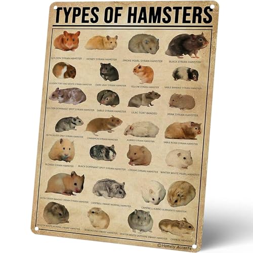 AXHNG Vintage Art of Hamster Pädagogisches Hamster-Kinderposter Metall Aluminium Blechschild 20,3 x 30,5 cm Wanddekoration von AXHNG