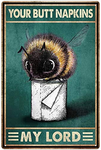 AXHNG Vintage Bee Your Butt Servietten My Lord Toilette Badezimmer Kaffee Poster Metall Aluminium Blechschild 20,3 x 30,5 cm Wanddekoration AXHNG Vintage Bee Your Butt Servietten My Lord Toilette Badezimmer Kaffee Poster Metall Aluminium Blechschild 20,3 x 30,5 cm Wanddekoration von AXHNG
