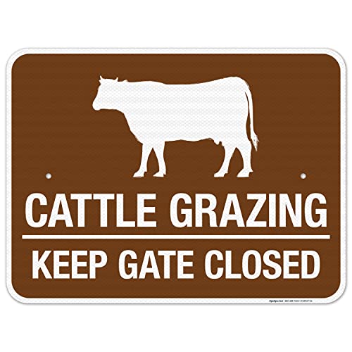 AXHNG Vintage Cattle Grazing Keep Gate Closed Neuheit Poster Metall Aluminium Blechschild 20,3 x 15,2 cm Wanddekoration von AXHNG