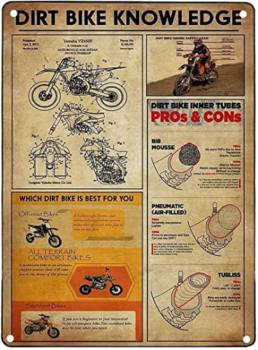 AXHNG Vintage Dirt Bike Wissen Badezimmer Man Cave Poster Metall Aluminium Blechschild 20,3 x 15,2 cm Wanddekoration von AXHNG