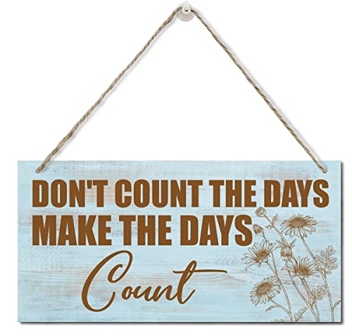 AXHNG Vintage Holzfront Don't Count The Days Make The Days Count Veranda-Poster Metall Aluminium Blechschild 20,3 x 15,2 cm Wanddekoration von AXHNG
