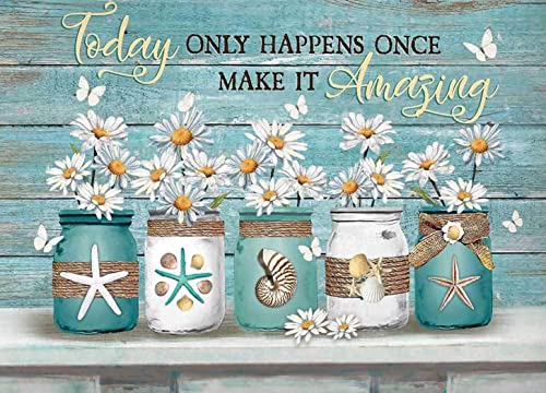 AXHNG Vintage Today Only Happens Once Make It Amazing Cofe Poster Metall Aluminium Blechschild 20,3 x 15,2 cm Wanddekoration von AXHNG