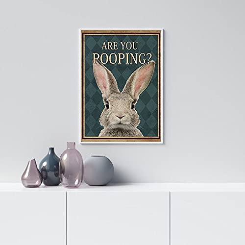 Vintage Are You Pooping Rabbit Bunny Bathbathroom Nursery Rabbit Lover Poster Metal Aluminum Tin Sign 8x6 Inch Wall Decor von AXHNG