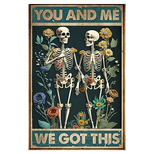 Vintage Bathroom You and Me We Got This Washroom Poster Metall Aluminium Blechschild 20,3 x 15,2 cm Wanddekoration von AXHNG