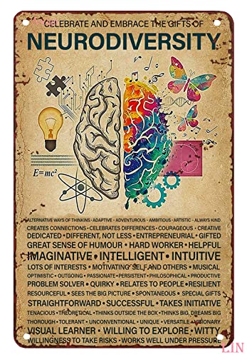 Vintage Beurodiversity Wissen Autismus Special Education EMV Neurodiversität Niedliches Poster Metall Aluminium Blechschild 20,3 x 15,2 cm Wanddekoration Vintage Beurodiversity Wissen Autismus Special Education EMV Neurodiversität Niedliches Poster Metall Aluminium Blechschild 20,3 x 15,2 cm Wanddekoration von AXHNG