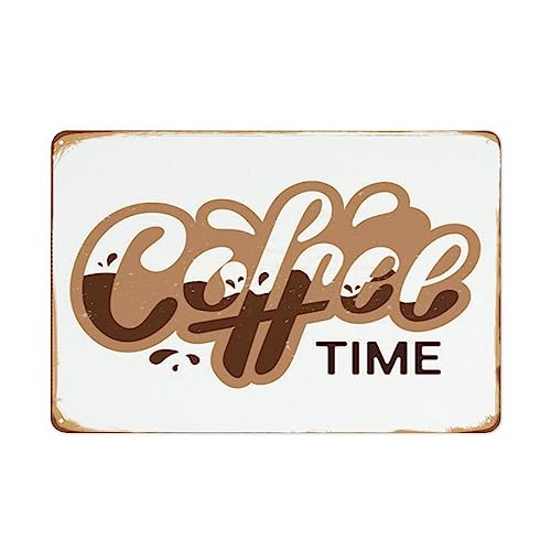 Vintage Coffee Time Cafe and Coffee Station Modernes Frühstücksposter Metall Aluminium Blechschild 20,3 x 30,5 cm Wanddekoration von AXHNG