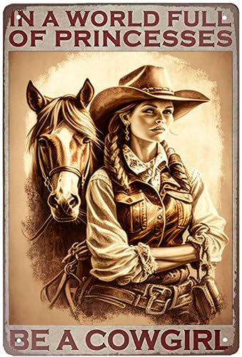 Vintage Cowgirl A World Full Be A Cowgirl Badezimmer-Poster Metall Aluminium Blechschild 20,3 x 15,2 cm Wanddekoration Vintage Cowgirl A World Full Be A Cowgirl Badezimmer-Poster Metall Aluminium Blechschild 20,3 x 15,2 cm Wanddekoration von AXHNG